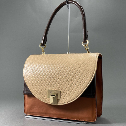 Af23 定価¥110,000 Max Mara マックスマーラ ワンショルダーバッグ ブラウン系 レザー