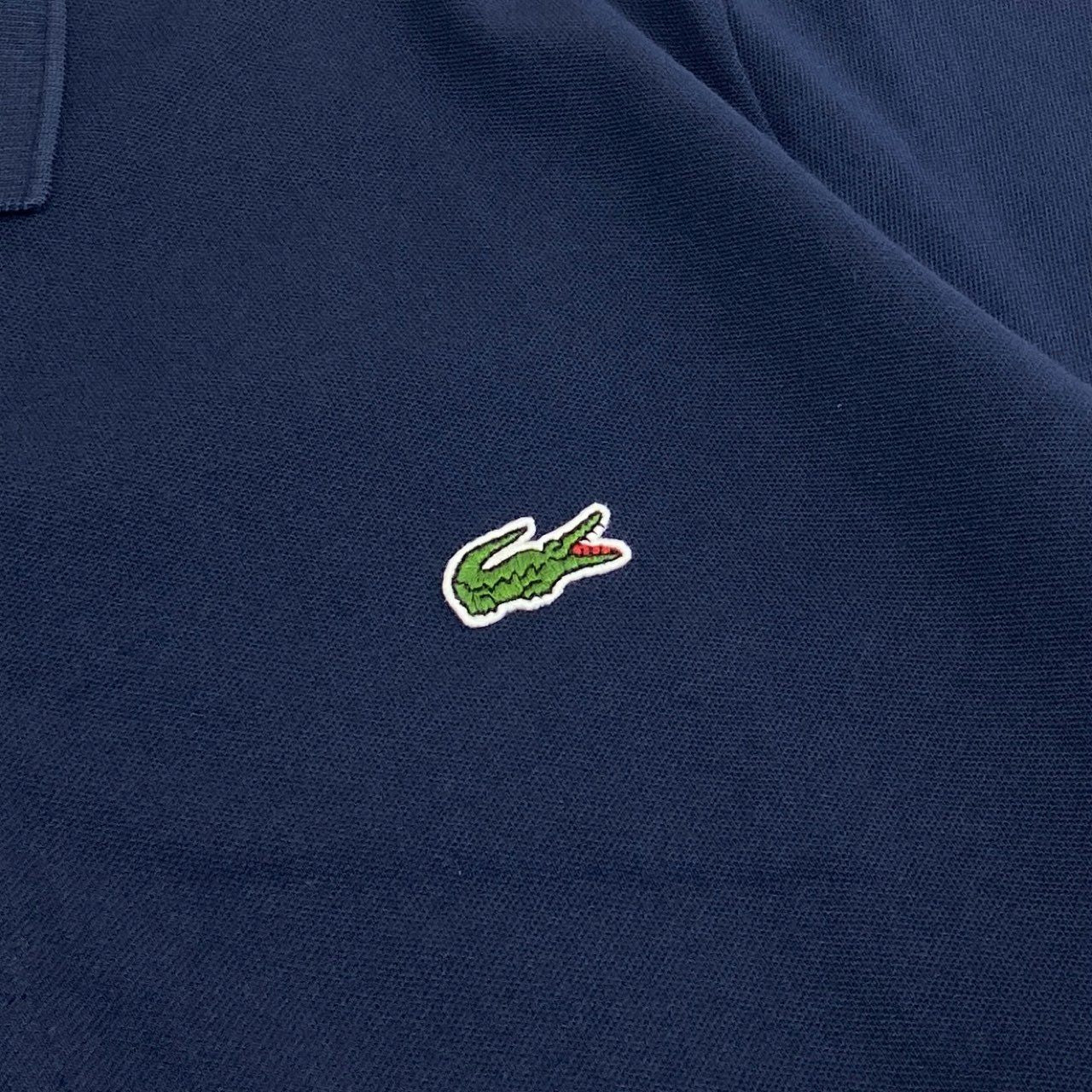 13f7 《新品タグ付き》 LACOSTE ラコステ 半袖ポロシャツ トップス 鹿の子 ワンポイントロゴ刺繍 PH8525L サイズ5 ネイビー メンズ 紳士服