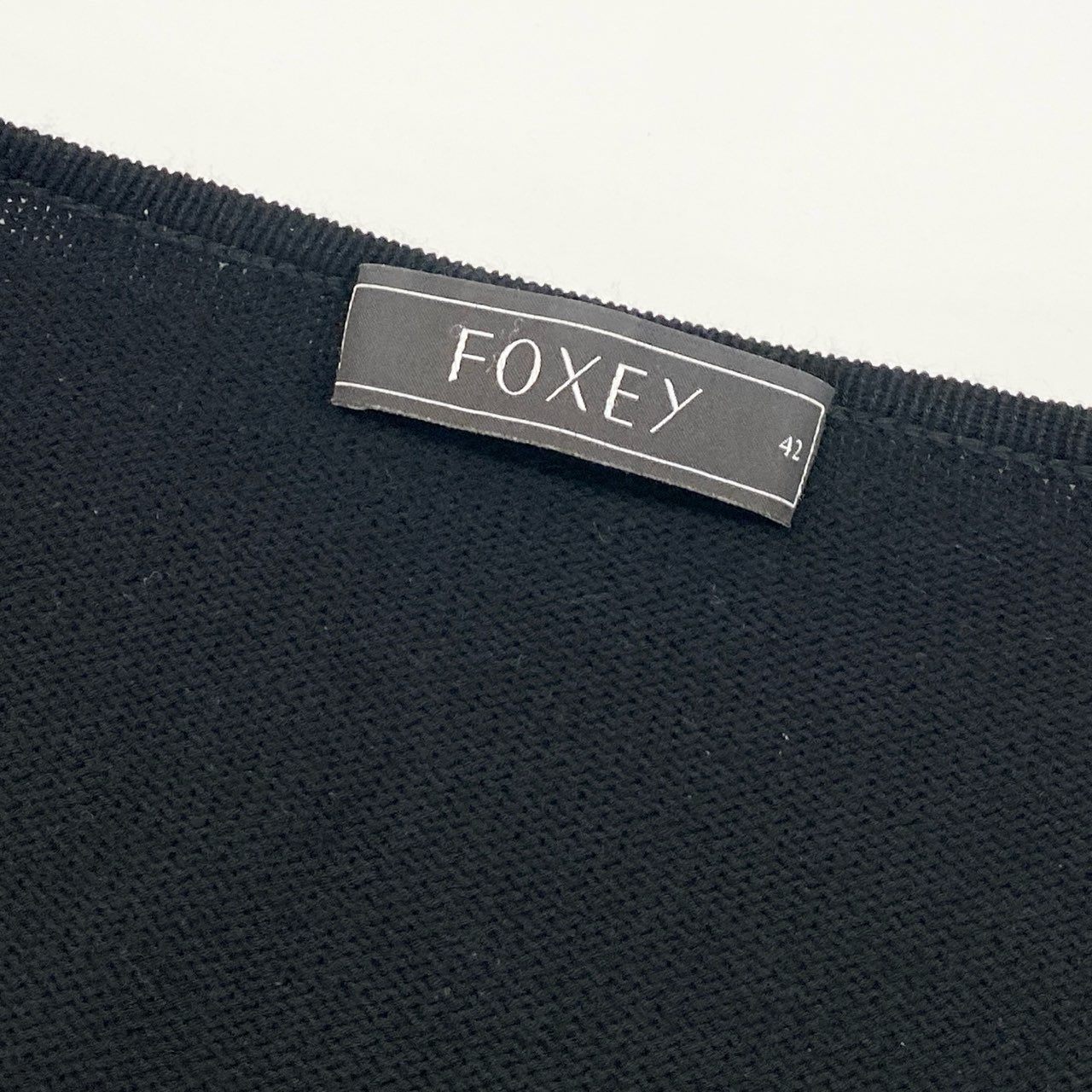 78d4 FOXEY フォクシー パフスリーブ ボレロ ニット カーディガン 羽織 日本製 42 ブラック