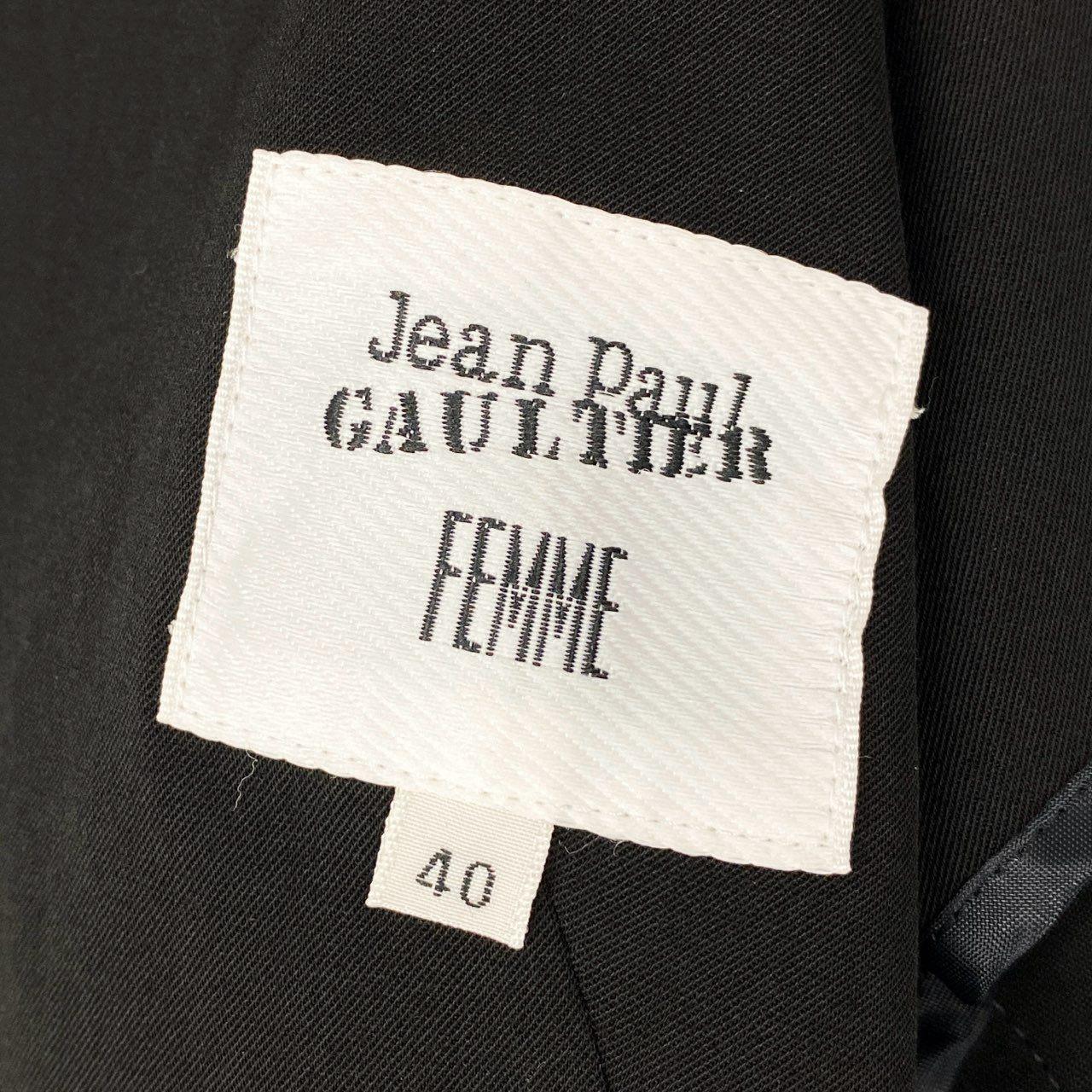 57h4 Jean Paul GAULTIER ジャンポールゴルチエ レースアップ テーラードジャケット 薄手 デザイン◎ サイズ40 ブラック レディース