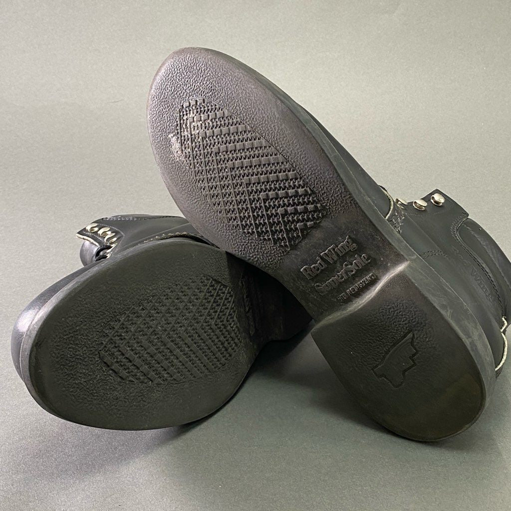 6f7 【USA製】 RED WING レッドウィング 8133 羽根タグ ワークブーツ レースアップブーツ サイズ10E ブラック レザー メンズ 男性用 アメカジ