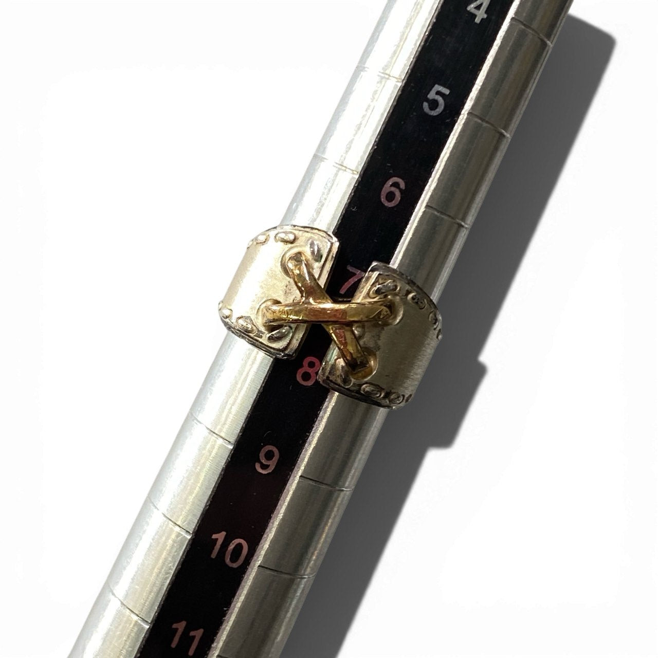 b2 Vintage HERMES エルメス K18コンビ メキシコリング アクセサリー 49 ゴールド×シルバー K18 Silver925ta1