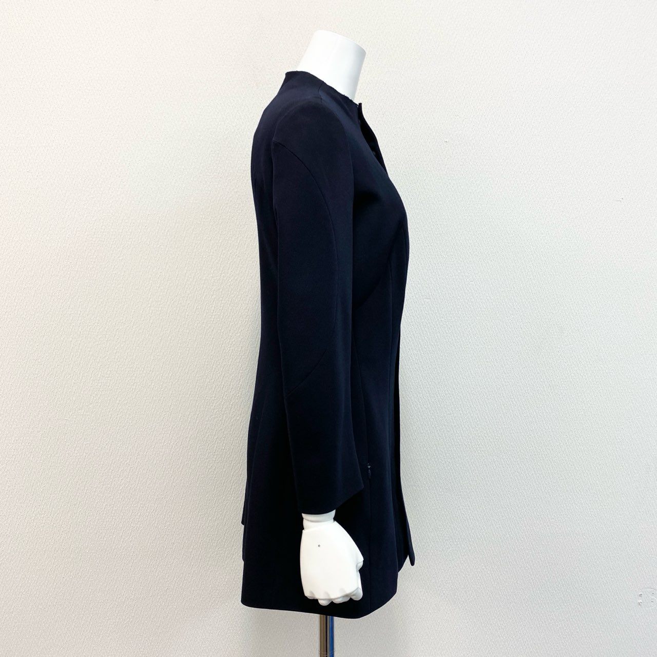 20k19 YOHJI YAMAMOTO ヨウジヤマモト 多ボタン ボタンフライ ノーカラージャケットノーカラーコート サイズ1 ネイビー レディース 女性用 オールドヨウジ