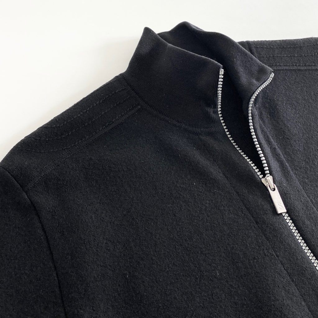 45h7 Ermenegildo Zegna Sports エルメネジルド ゼニア スポーツ ドライバーズニット ジャケット M ブラック ウール100% ブルゾン ターキー製