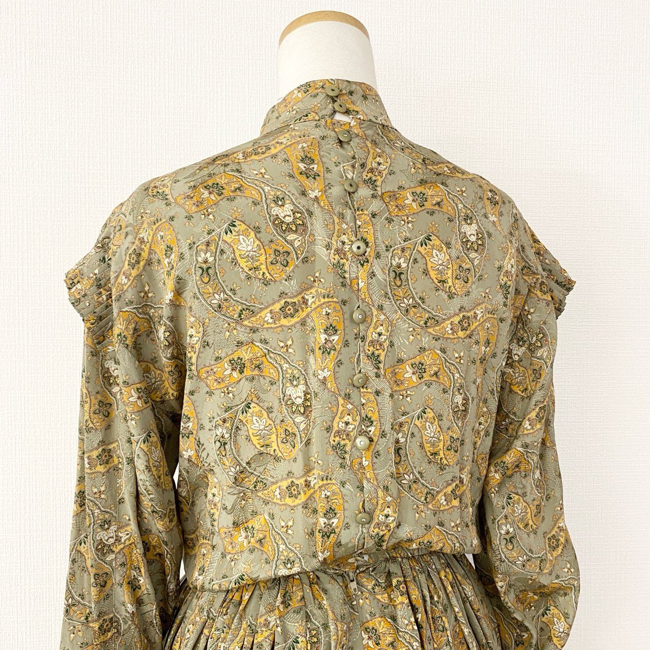 01f16 Chloe ヴィンテージ クロエ フリルデザイン 長袖ワンピース 花柄ワンピース サイズ40 マルチカラー シルク100% レディース アーカイブ