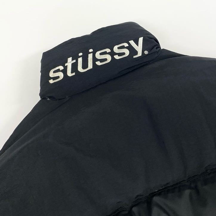 68g24 STUSSY SPORT ステューシー スポーツ 90s VINTAGE OLD STUSSY ダウンジャケット M ブラック ヴィンテージ_