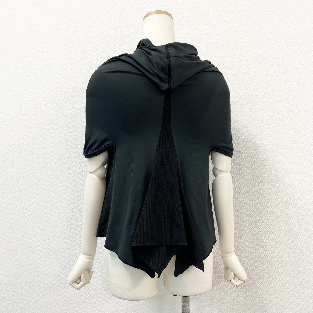 51f3 COMME des GARCONS コムデギャルソン 2011年 ストレッチ 変形フーディリブトップ XS グレー カットソー パーカー 伸縮性◎