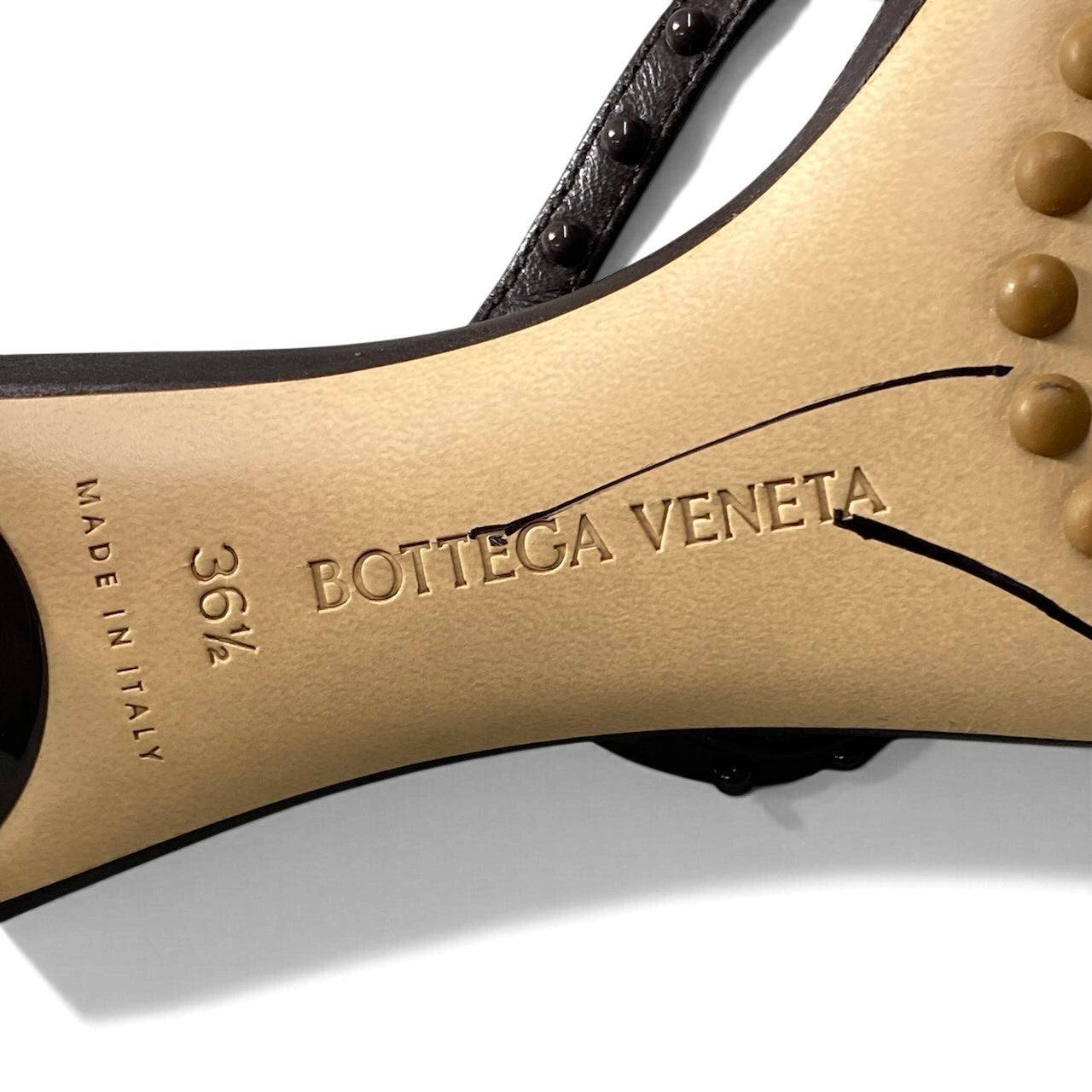 h10 【美品】BOTTEGA VENETA ラグーンバブル トングサンダル イタリア製 36 1/2サイズ ダークブラウン レザー レディース 女性用k02i