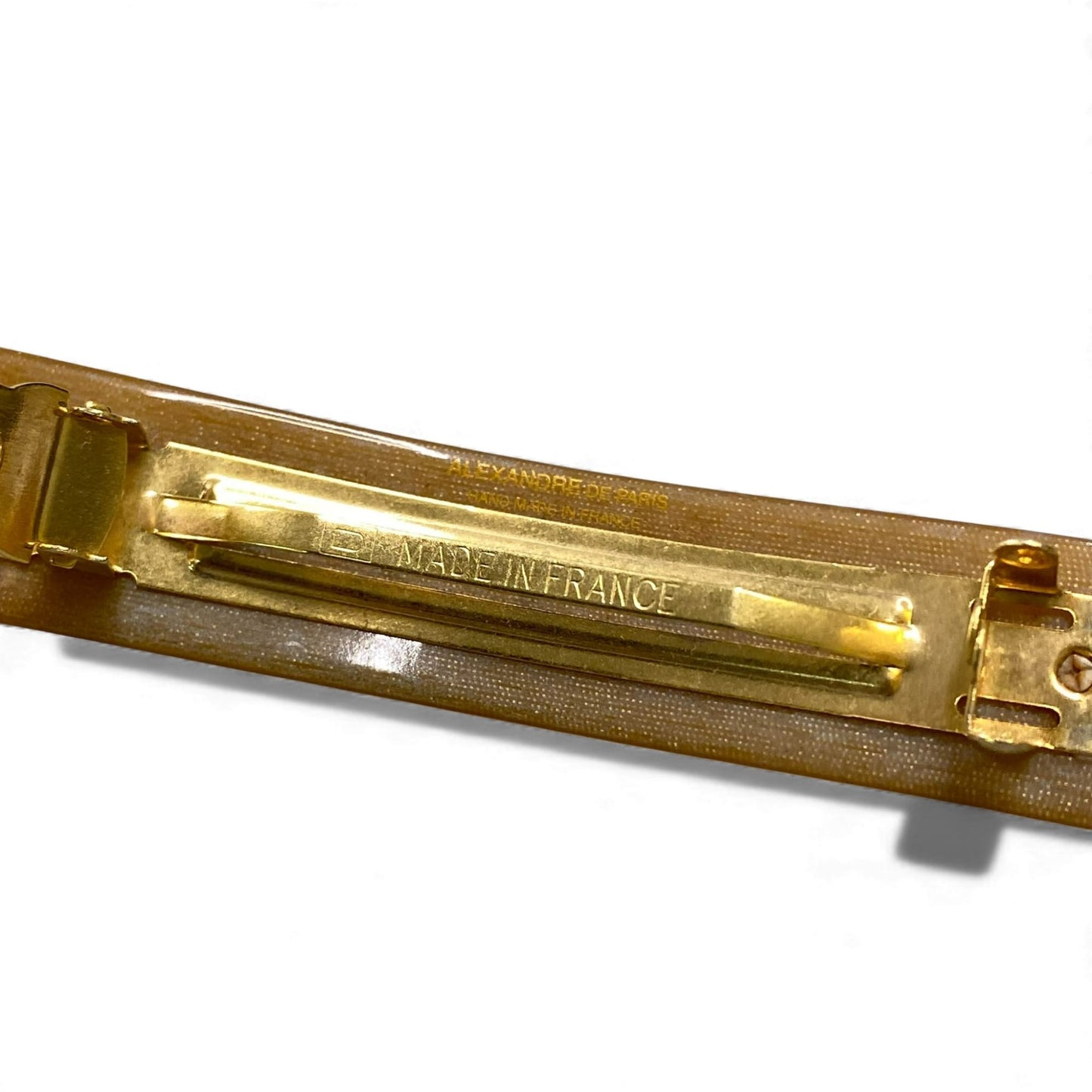 L10 ALEXANDRE DE PARIS アレクサンドルドゥパリ バレッタ ヘアクリップ ベージュ ヘアアクセサリー フランス製 ラインストーンt18r