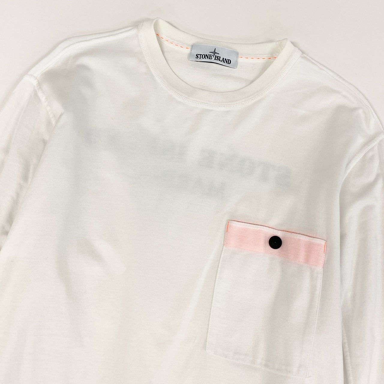 19g28 STONE ISLAND ストーンアイランド 長袖Tシャツ ロングスリーブカットソー トップス バックロゴ サイズL ホワイト コットン100 メンズ 紳士服