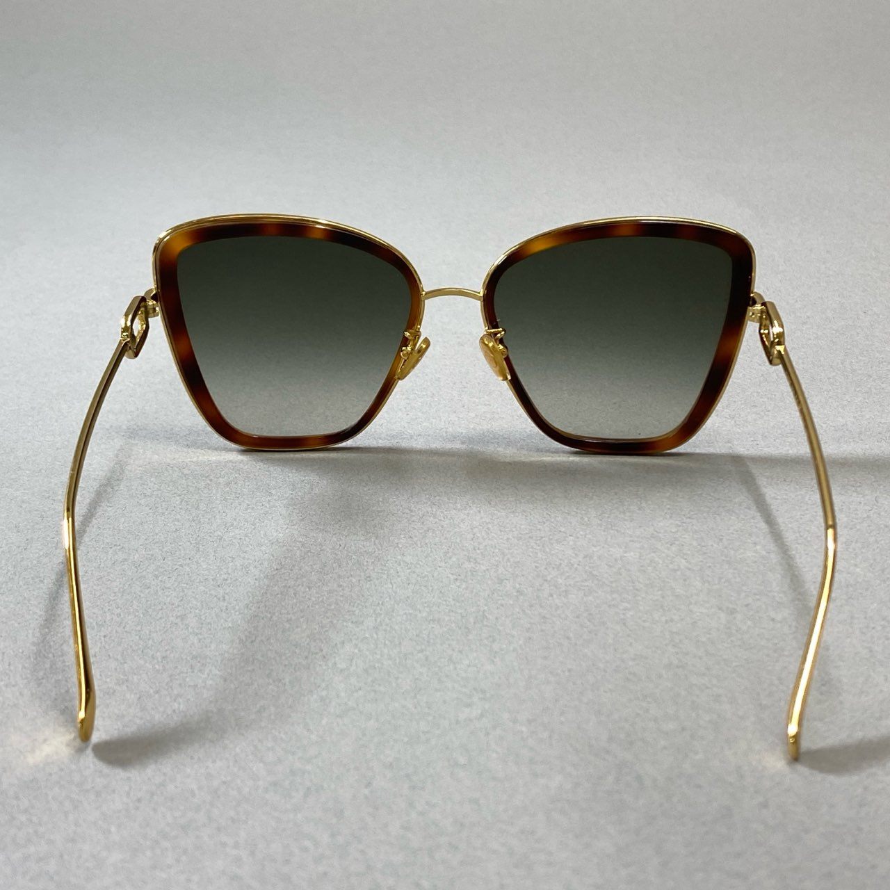 j16 Louis Vuitton ルイヴィトン リンクワン キャットアイ サングラス アイウェア イタリア製 MG2282 Z1770E 59-17-140 ブラウン ゴールド レディースo07t