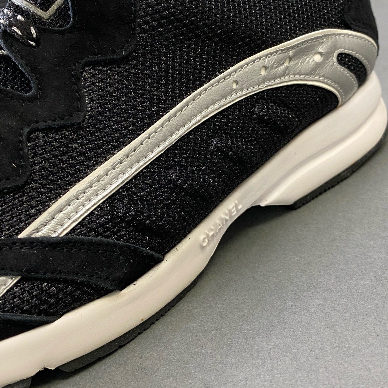 1g7《美品》 CHANEL SPORT シャネル スポーツ ココマーク スニーカー 37 ブラック ランニング シューズ トレーニング スペイン製