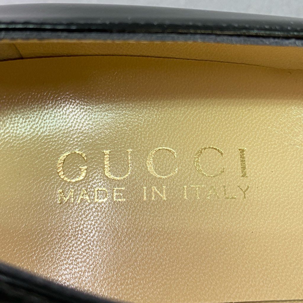 5e10 《極美品》 GUCCI グッチ ホースビット レザーパンプス 7 ブラック Leather シューズ イタリア製