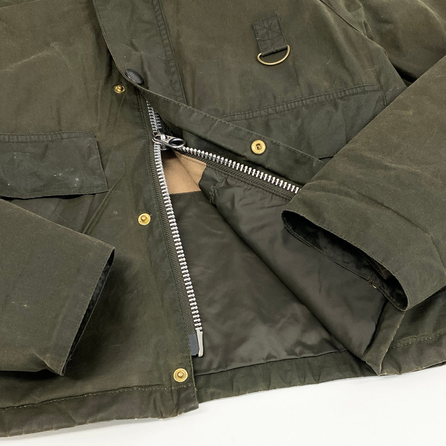 17h20 英国製 Barbour MARGARET HOWELL バブアー マーガレットハウエル オイルドジャケット アウター 取り外し可能フード LWX0847OL51 カーキ コットン レディースk02i