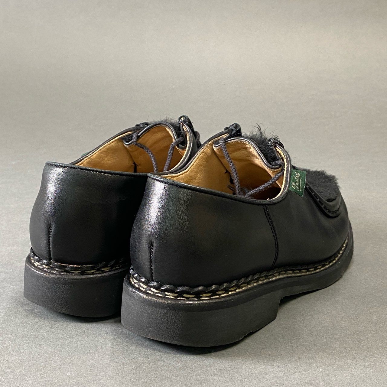 1g28 Paraboot パラブーツ MICHAEL ミカエル チロリアンシューズ 4 1/2 ブラック レザー ハラコ 革靴
