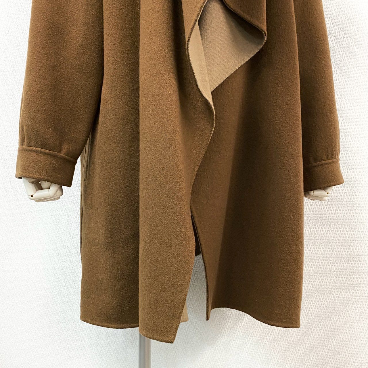 53j17 BALLY バリー オープンフロントコート フーディーコート アウター オールド カシミヤ F ブラウン ベージュ レディースu02t