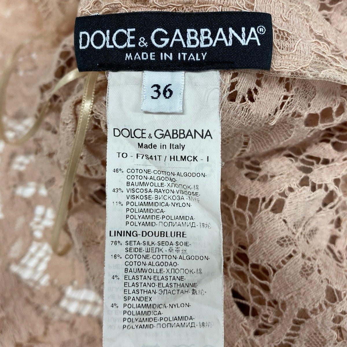 53j6 DOLCE&GABBANA ドルチェアンドガッバーナ ノースリーブレースブラウス 総レース イタリア製 36サイズ ベビーピンク レディース 女性用u02t