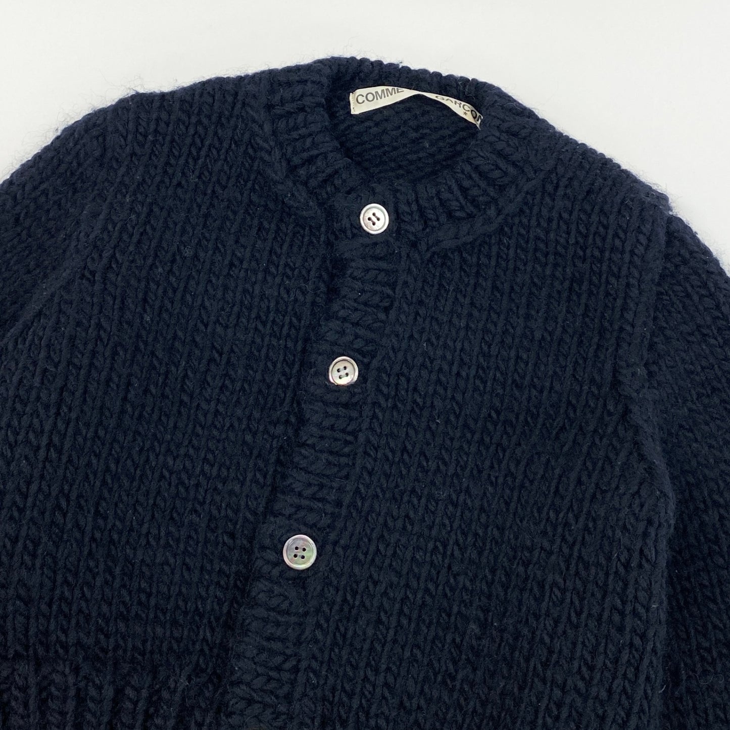 16h9 COMME des GARCONS コムデギャルソン 1996 アーカイブ 短丈 ニットカーディガン 肉厚 ネイビー レディースk02i