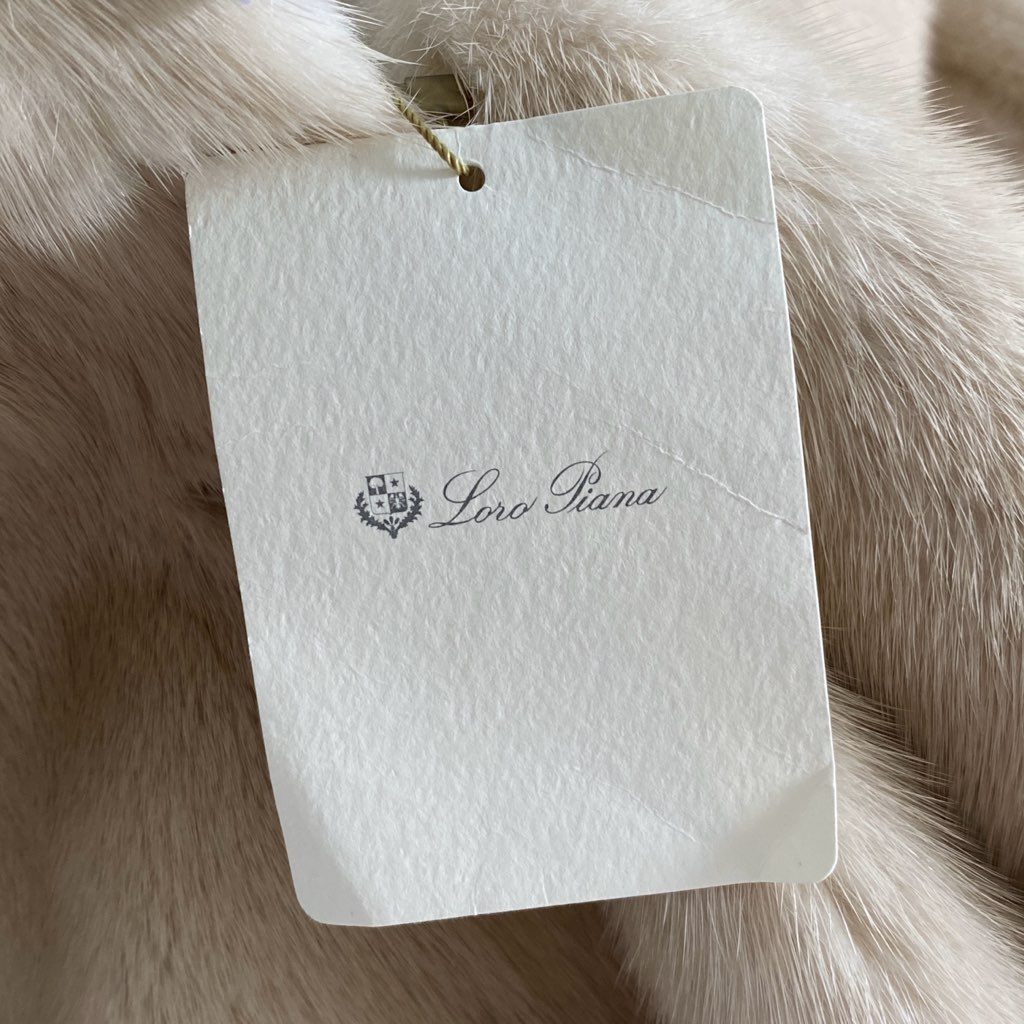 81i11 【美品】Loro Piana ロロピアーナ ベビーカシミヤ100% リバーシブル ローゲージニットブルゾン ミンクファー 毛皮コート FAI6284 サイズM レディース 女性用 アウター