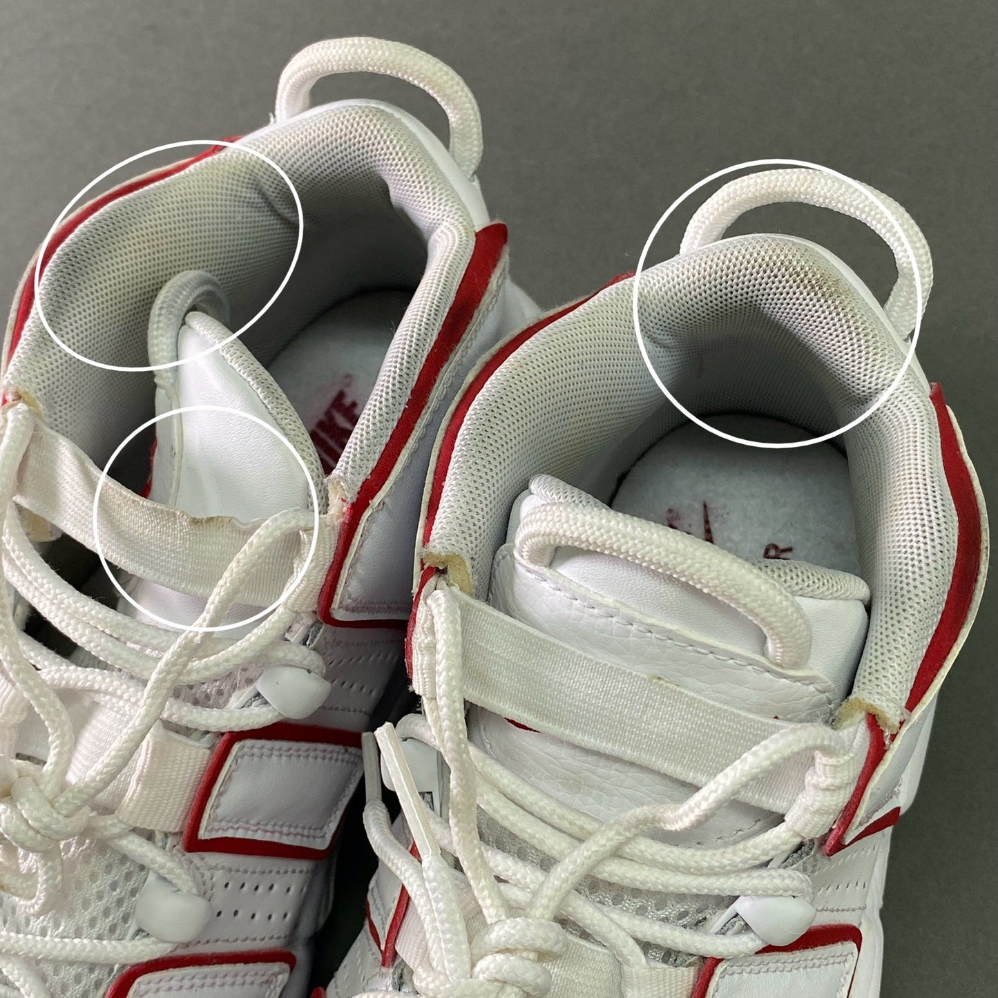 8l25 NIKE ナイキ AIR MORE UPTEMPO GS エアモア アップテンポ 415082-108 25 ホワイト レッド レザー シューズ