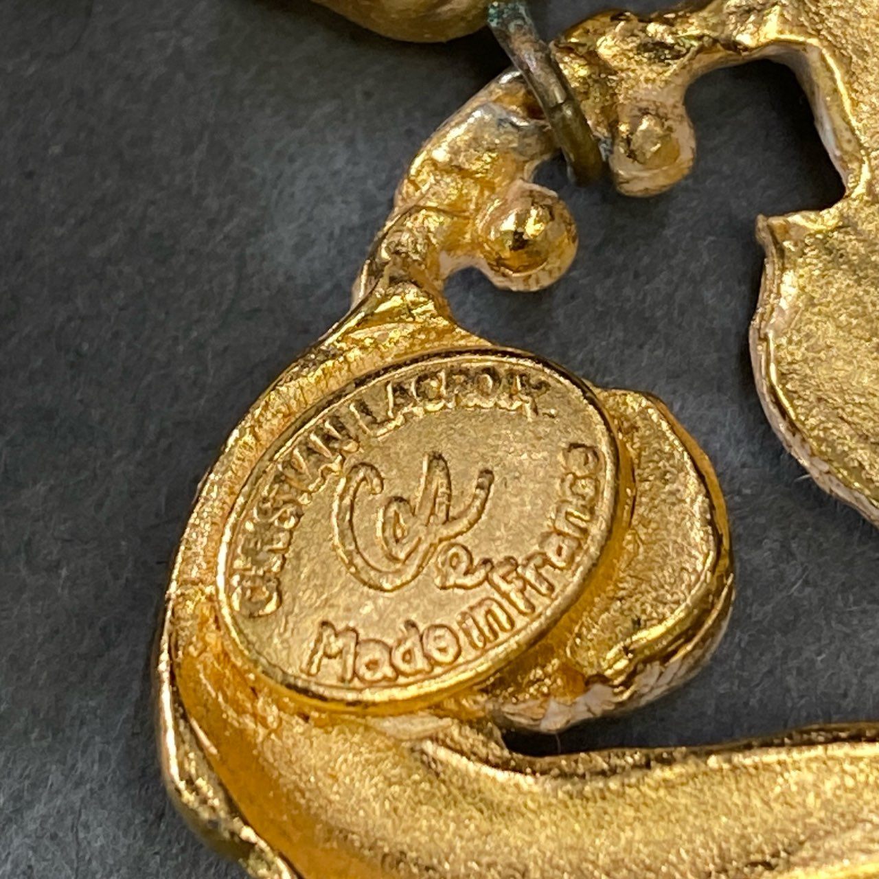 g29 Christian Lacroix クリスチャンラクロワ ヴィンテージ ゴールド × パールビーズ ハートモチーフ ネックレス GOLD レトロ アクセサリー 保存袋付き