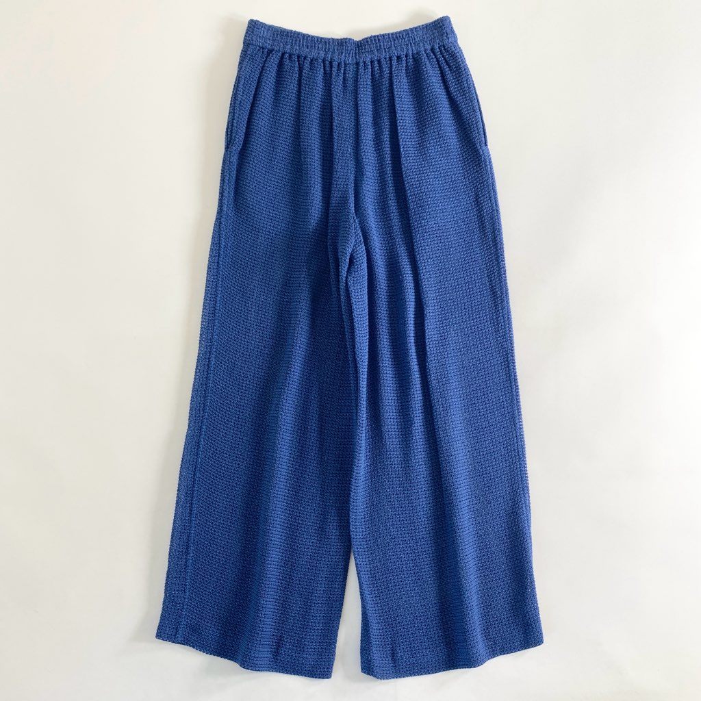 32d5 《未使用》 定価¥41,800 Ron Herman ロンハーマン コットンニット メッシュパンツ XS ブルー ボトムス タグ付き