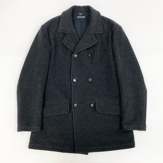 32i9 GIORGIO ARMANI ジョルジオアルマーニ BORGONUOVO 21 90’s old ダブルフェイス セミロングコート イタリア製 メンズ 男性用 2501573 46 ダークグレーu02t