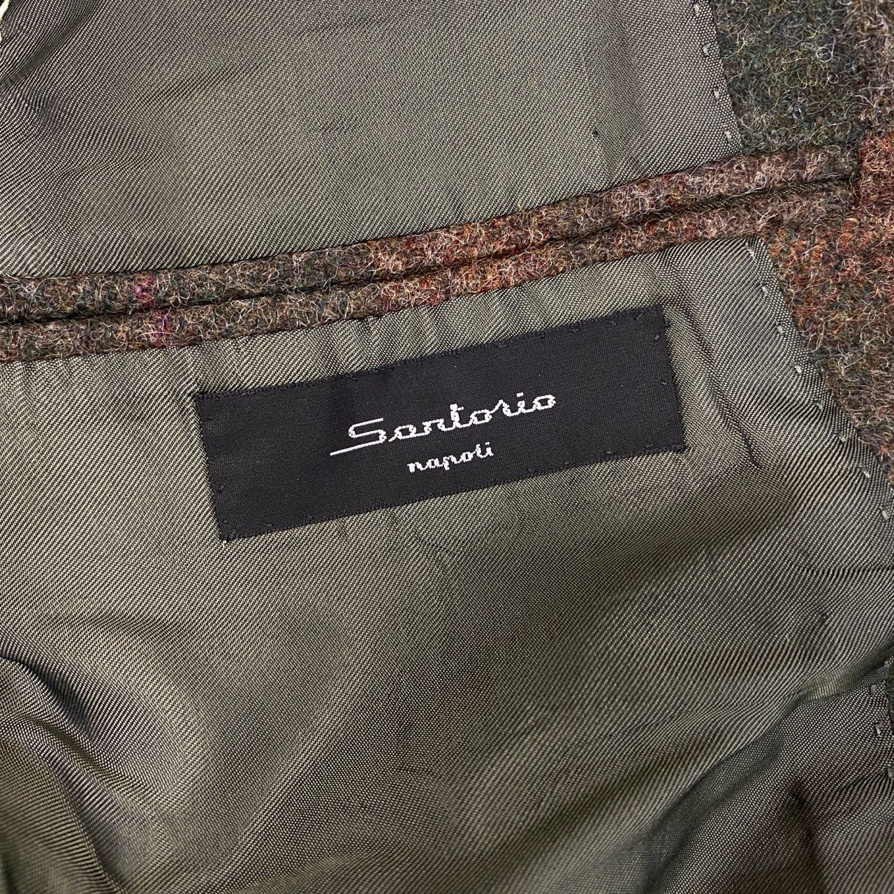 75f77 Sartorio サルトリオ ツイードジャケット メンズジャケット テーラードジャケット スーツ メンズ 男性用 イタリア製 46 ブラウン×グリーン
