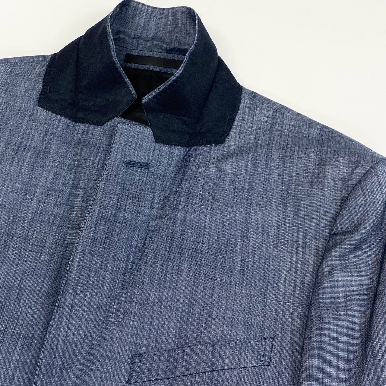 79j9 BLACK LABEL CRESTBRIDGE ブラックレーベル クレストブリッジ スーツセットアップ シングルスーツ 2B 背抜き サイドベンツ 51H21-311-22 40サイズ インディゴ メンズo07t