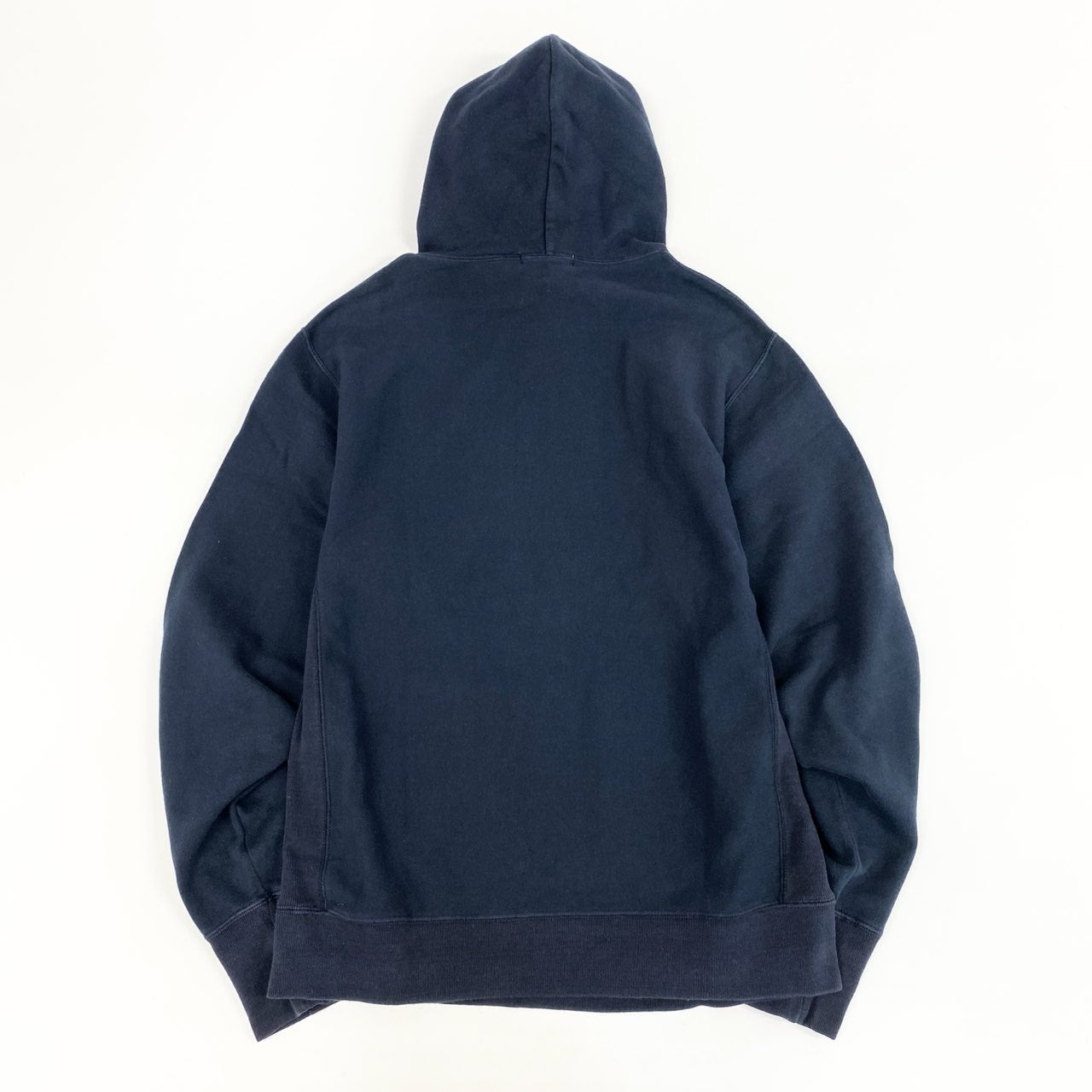 49f2 A BATHING APE アベイシングエイプ 90s 初期タグ プルオーバー フーディ パーカー ロゴプリント VINTAGE ヴィンテージ Lサイズ ネイビー コットン