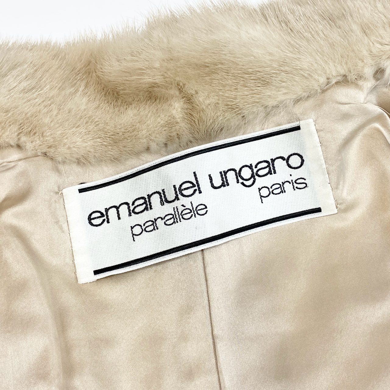 68j16 emanuel ungaro ウンガロ パールミンク 毛皮コート ファーコート 100㎝ 超ロングコート FREE ライトベージュ レディースu02t