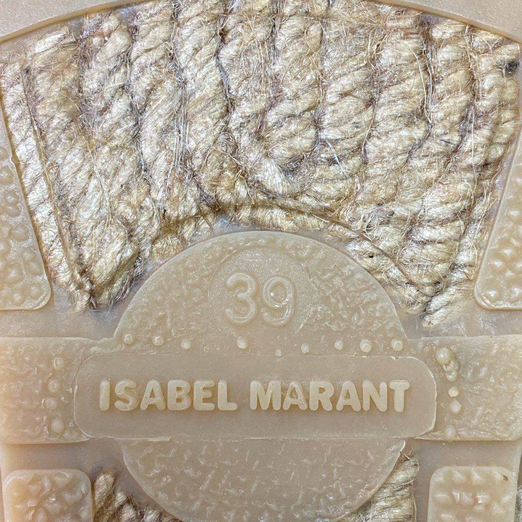 3d12 《美品》 ISABEL MARANT イザベルマラン エスパドリーユ スリッポン ロゴ刺繍 フラットシューズ 収納袋付き キャンバス 39 ブルー