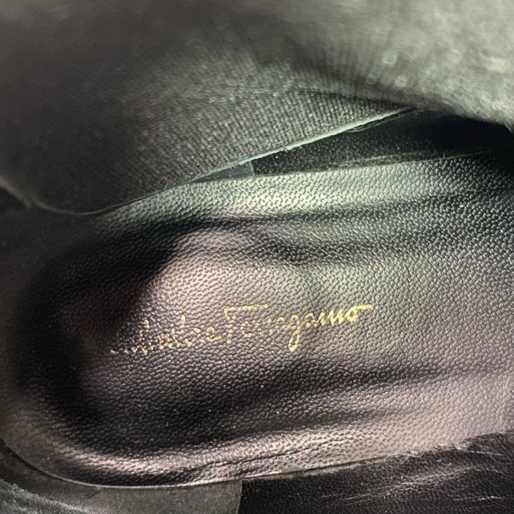 3e10 Salvatore Ferragamo サルヴァトーレフェラガモ ガンチーニ金具 サイドゴアブーツ ショートブーツ レザーシューズ 革靴 8 1/2 D ブラック レザー メンズ イタリア製