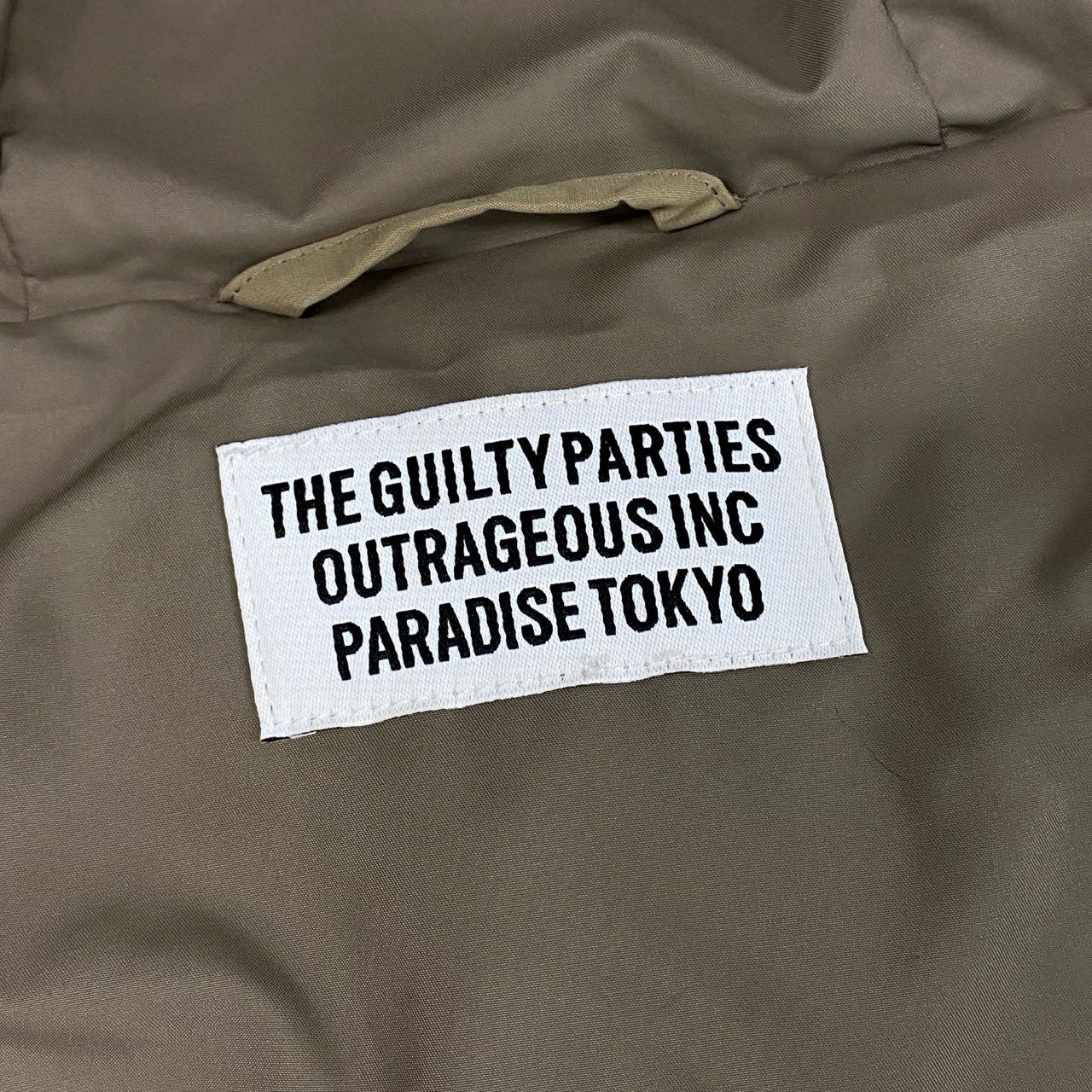 24L22 WACKO MARIA ワコマリア ナイロンダウンジャケット フーディー アウター 日本製 Sサイズ ベージュ メンズ 男性用o07t