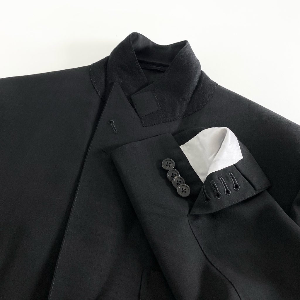 64e5 オーダー品 STRASBURGO ストラスブルゴ × Igarashi Trousers 五十嵐トラウザーズ スリーピーススーツ テーラードジャケット/ジレベスト/スラックスパンツ ブラック ウール100% メンズ 紳士服