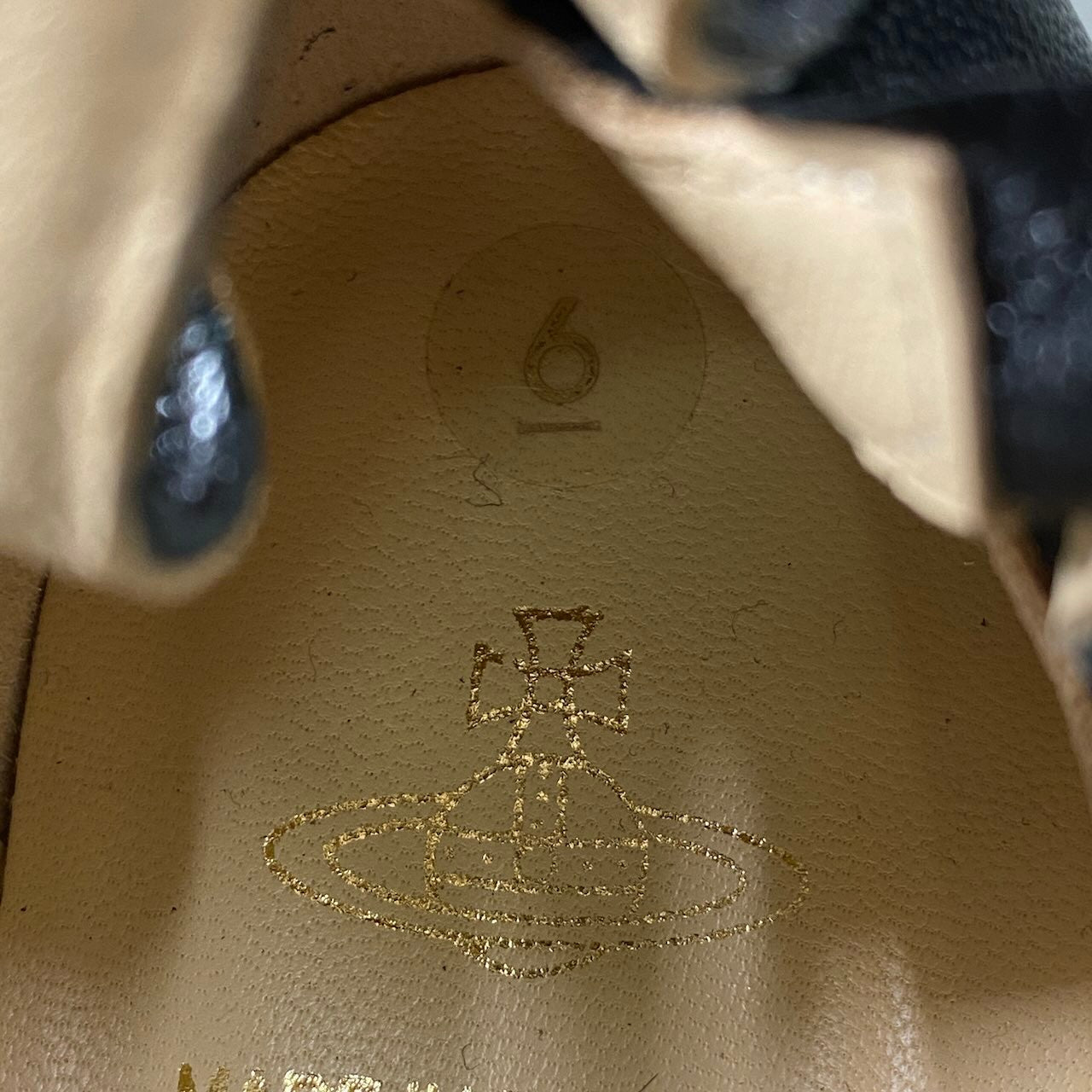 1f10 Vivienne Westwood ヴィヴィアンウエストウッド アンクルストラップ ヒールパンプス アニマルトゥ 英国製 サイズ6 ブラック レディース 女性靴u02t