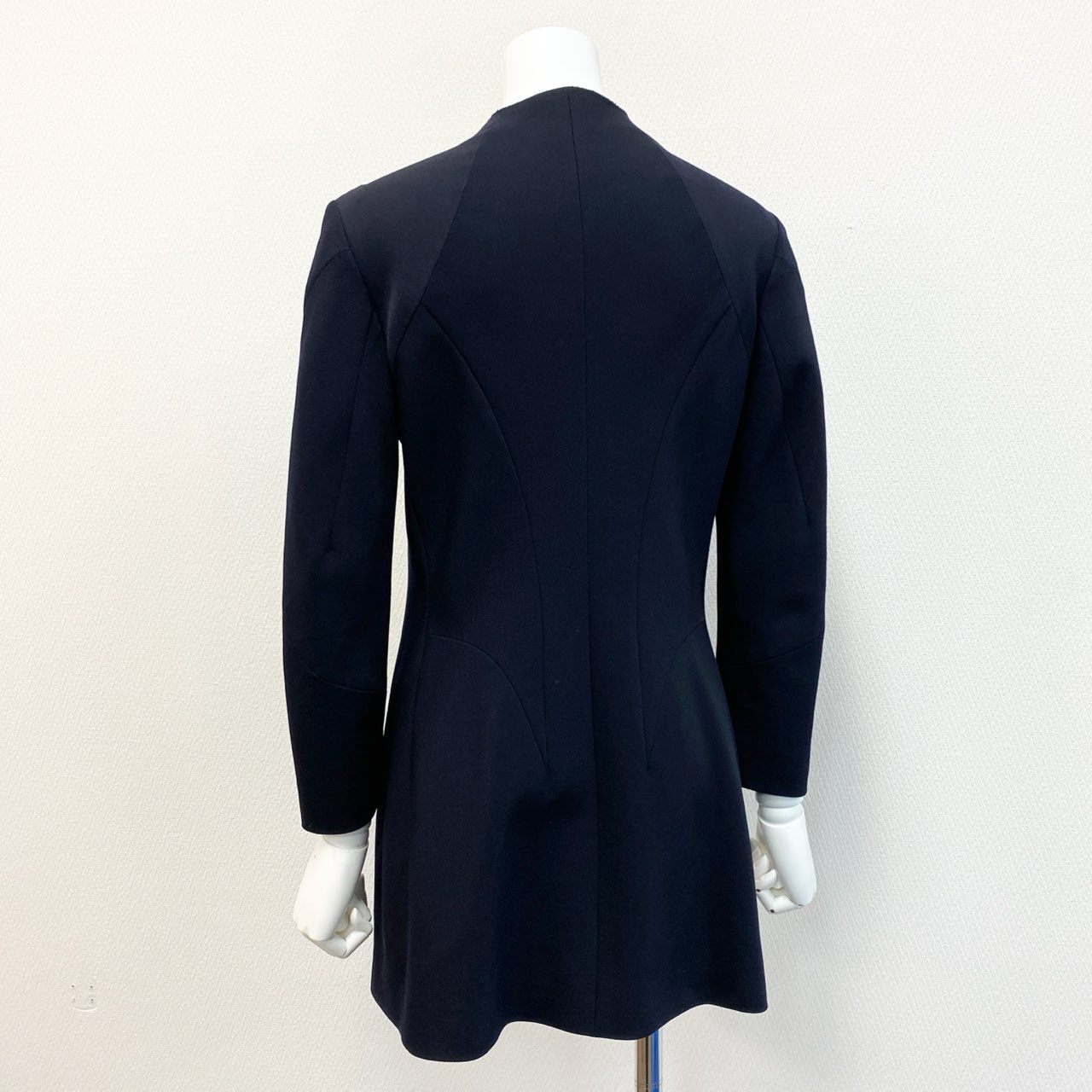 20k19 YOHJI YAMAMOTO ヨウジヤマモト 多ボタン ボタンフライ ノーカラージャケットノーカラーコート サイズ1 ネイビー レディース 女性用 オールドヨウジ