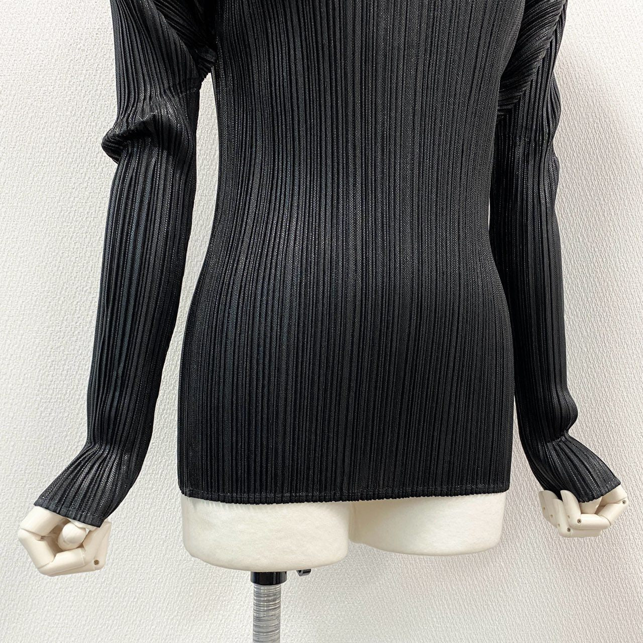62g18 PLEATS PLEASE プリーツプリーズ 光沢プリント 変形カットソー トップス PP78JK404 サイズ3 ブラック ポリエステル100 レディース 日本製