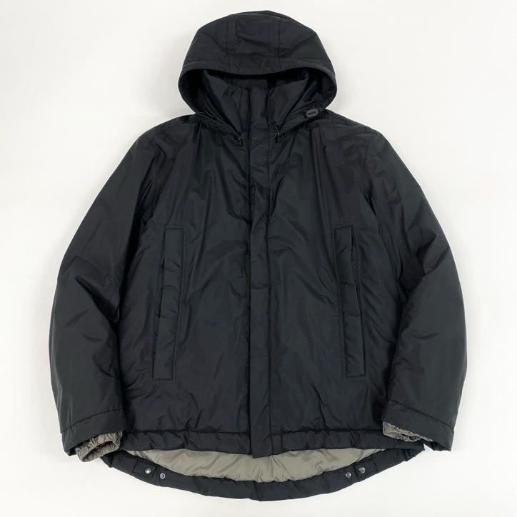 38g24 PRADA SPORT プラダスポーツ GORE-TEX ゴアテックス 中綿ジャケット ブルゾン アウター フード着脱 52 ブラック メンズ_