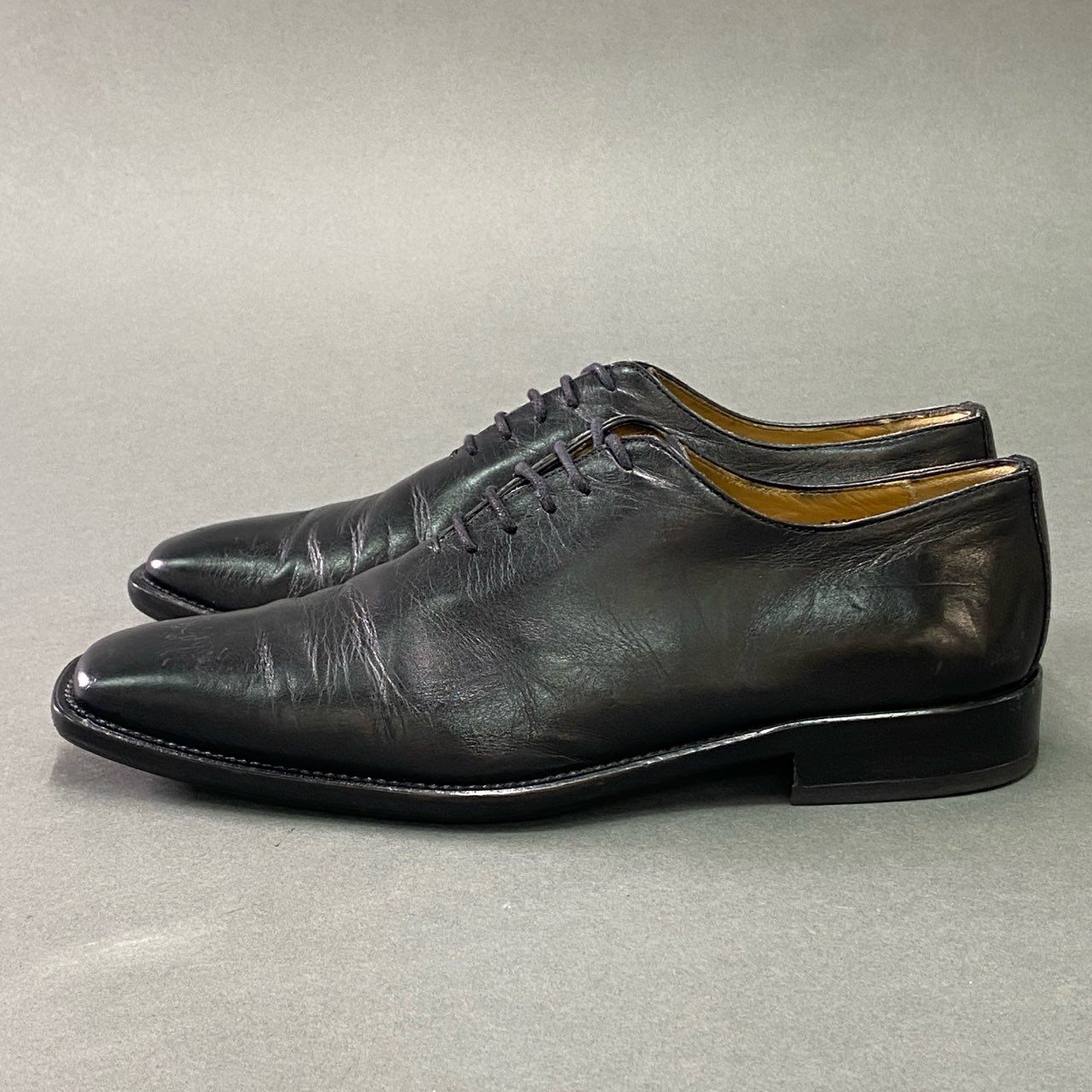 3b14 BARNEYS NEWYORK バーニーズ ニューヨーク レザードレスシューズ 40 1/2 ブラック Leather 革靴 ビジネス フォーマル イタリア製