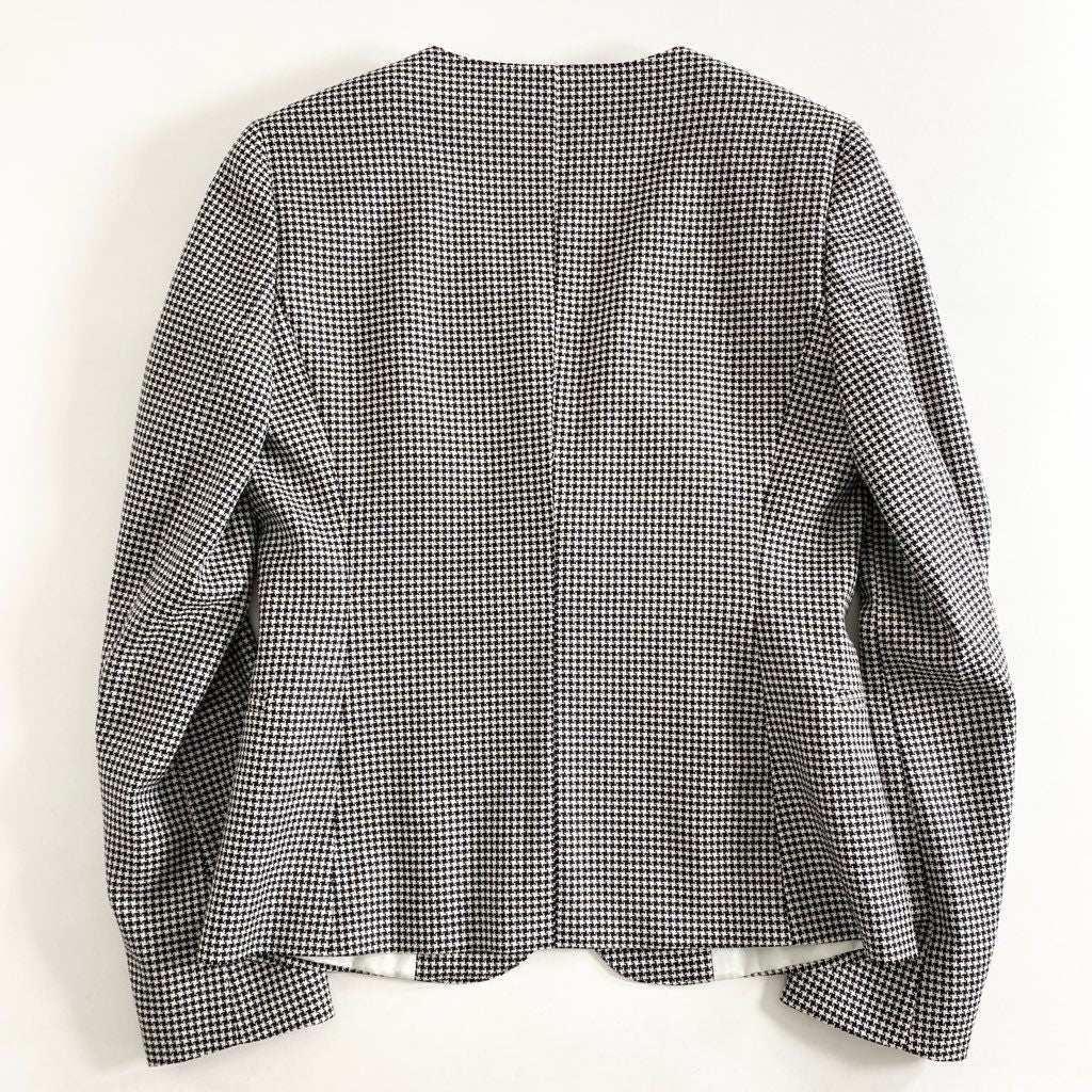 54h23 MaxMara マックスマーラ 白タグ イタリア製 テーラードジャケット ブレザー 千鳥格子 シルク混 40 グレー系