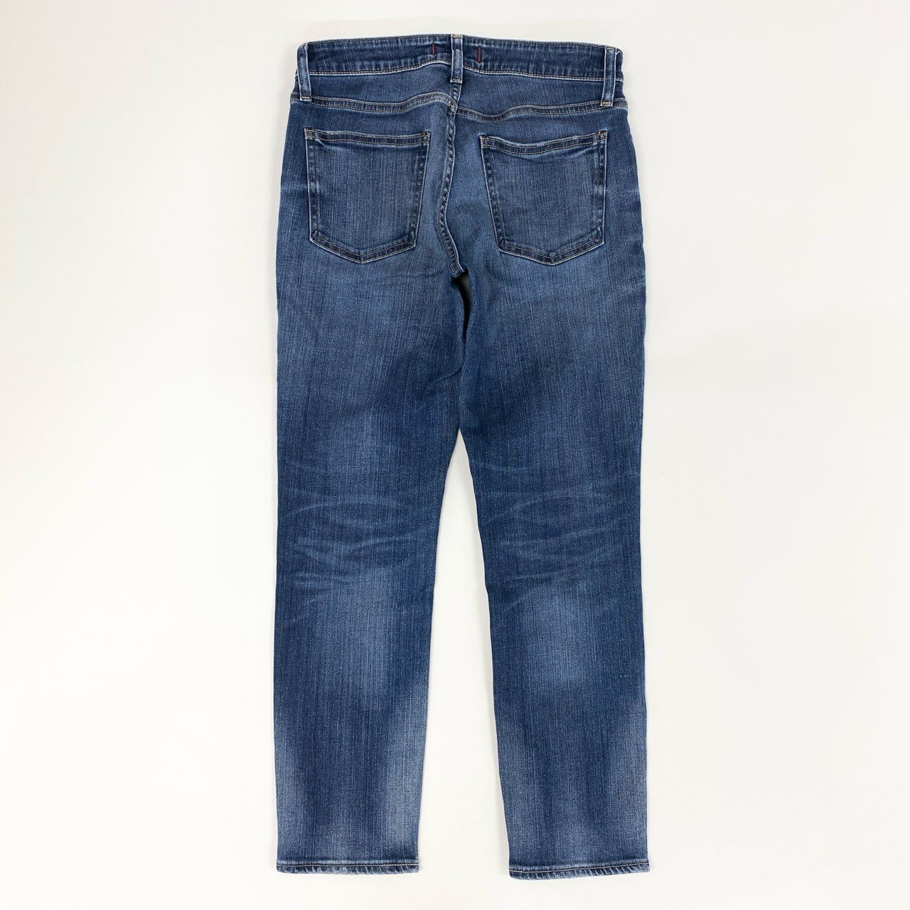 81d4 《美品》 RED CARD レッドカード 30th Anniversary アンクルスリム テーパードデニムパンツ 24 インディゴブルー ストレッチ ジーンズ 伸縮性〇 タグ付き