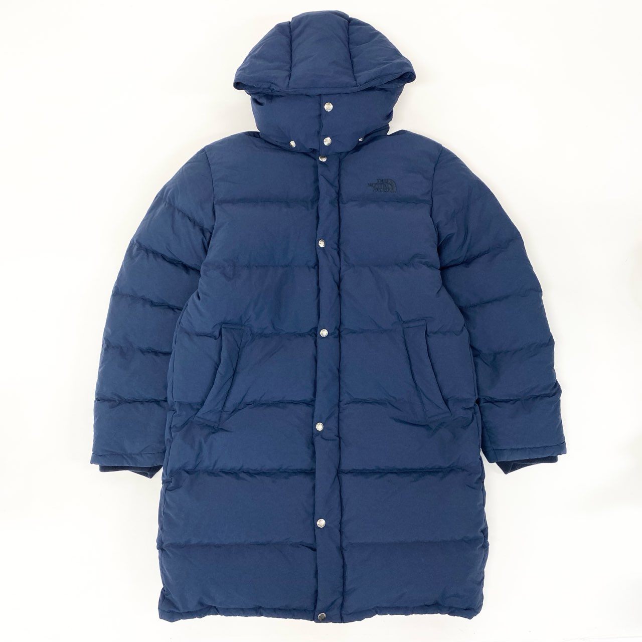 54h27 THE NORTH FACE ノースフェイス CAMP SIERRA LONG COAT ダウンコート アウター ロゴ刺繍 フード ND91639 サイズM ブルー メンズ アウトドアu02t