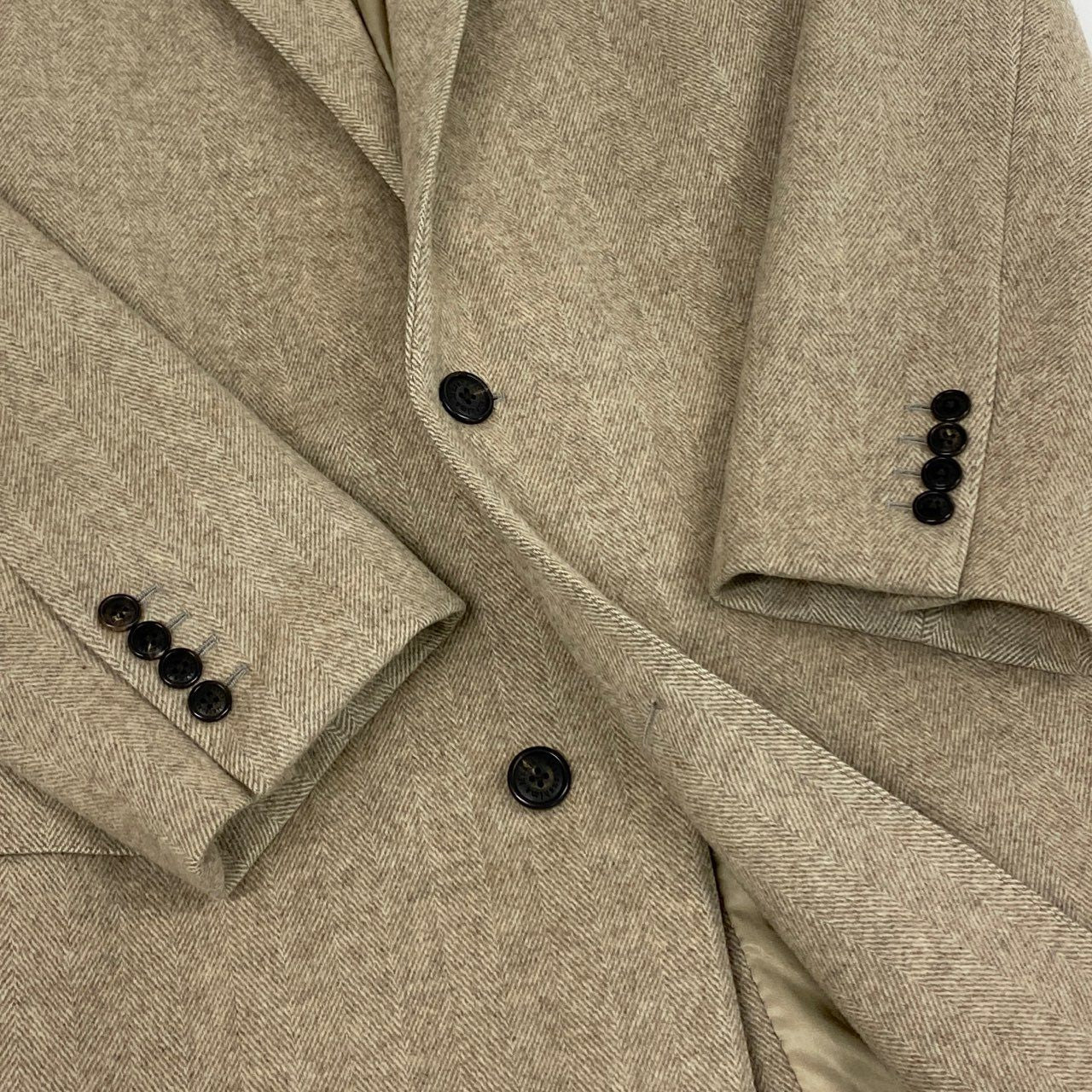 83l18 フランス製 Masaki Matsusima マサキマツシマ 英国ドーメル社生地 チェスターコート ロングコート カシミアコート ベージュ系 カシミヤ70% ミンク30% メンズ 紳士服 M.L相当