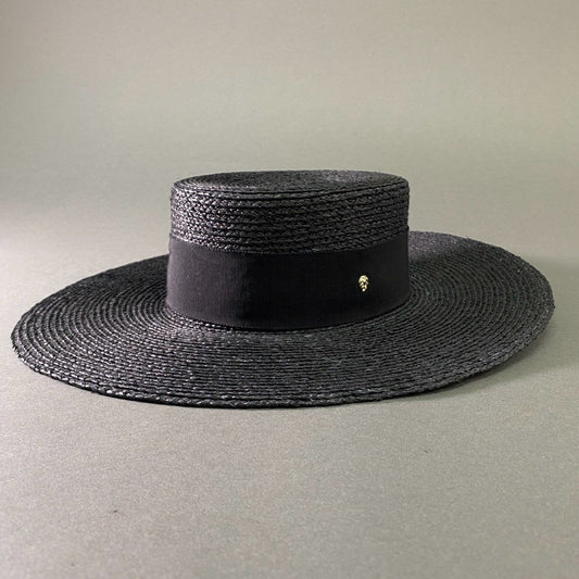 a17 《美品》 HELEN KAMINSKI ヘレンカミンスキー ALORA アローラ 麦わら ハット ワンサイズ ブラック スリランカ製 カンカン帽 HAT 帽子 夏
