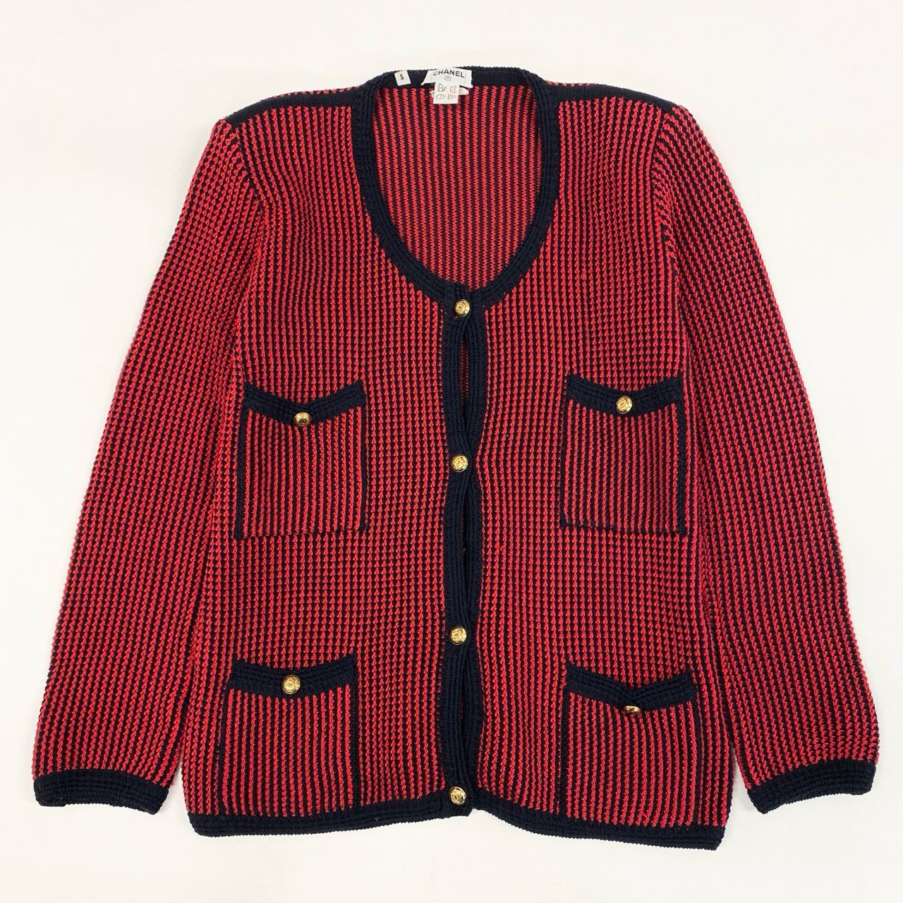 CHANELシャネルココボタンニットカーディガンジャケット ニットジャケット カーディガン ココボタン 白 ホワイト #38