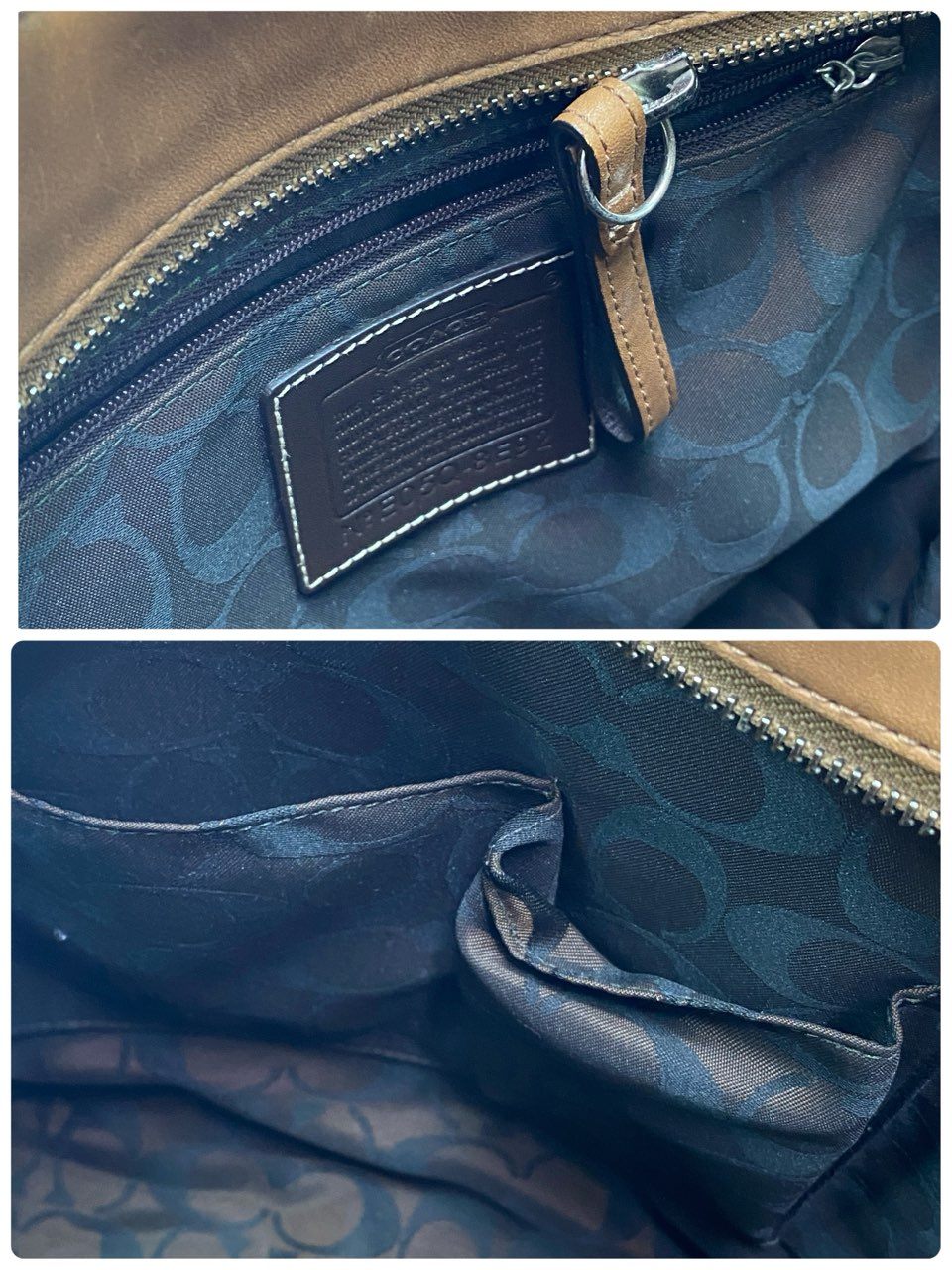 Cc21 COACH コーチ レザートートバッグ 8E92 ブラウン Leather ワンショルダー ターンロック カバン ユニセックス