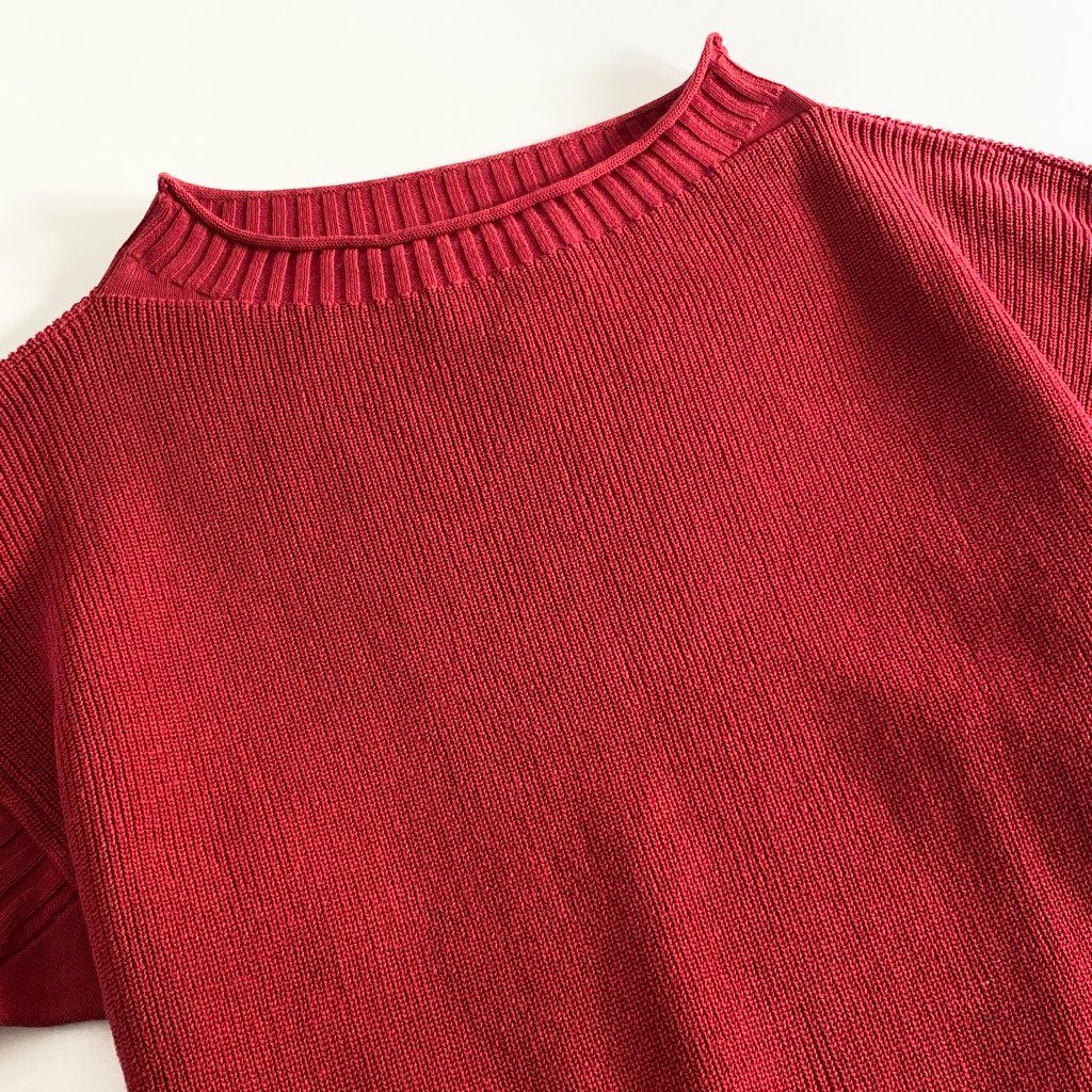 54h23 Maison Margiela 14 メゾンマルジェラ 4つタグ ミドルゲージ コットンニットセーター デザインニット S50HA0785 S16224 サイズM レッド メンズ 男性用 14