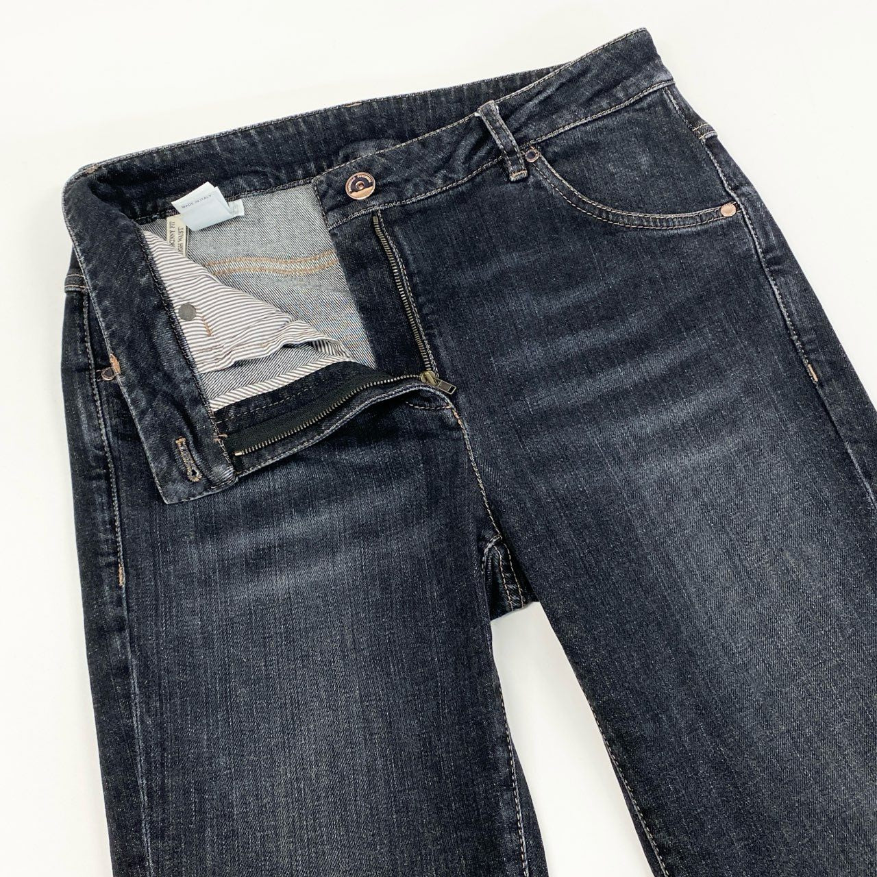 79g24 BRUNELLO CUCINELLI ブルネロクチネリ ビーズデザイン デニムパンツ ボトムス ジーンズ イタリア製 42 インディゴブルー コットン レディース_
