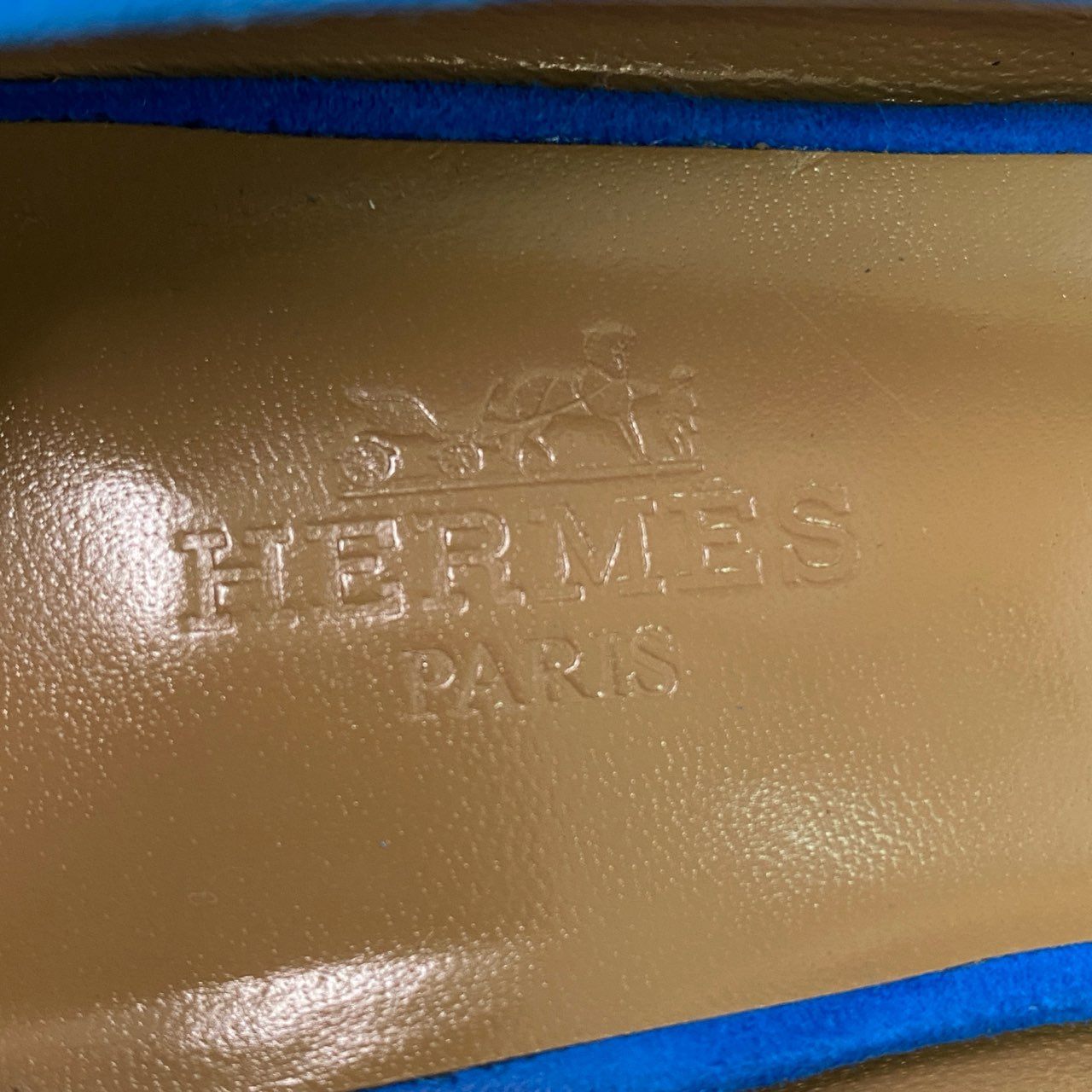 3c10 HERMES エルメス オープントゥ スエードパンプス 35 1/2 ブルー スウェードレザー イタリア製 シューズ サンダル